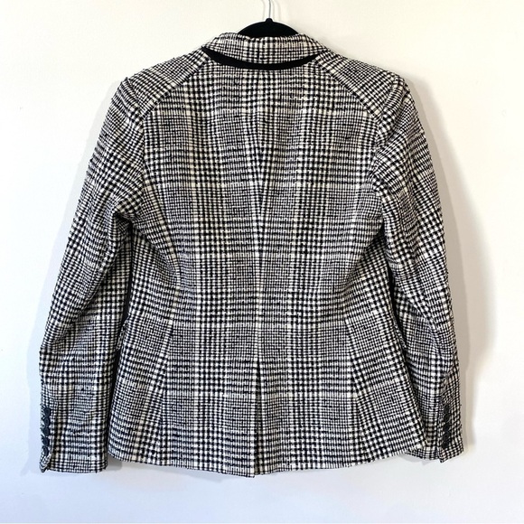 Veronica Beard Rhett Dickey Single Button Tweed Black White Blazer Jacket Sz 8 - Picture 2 of 5
